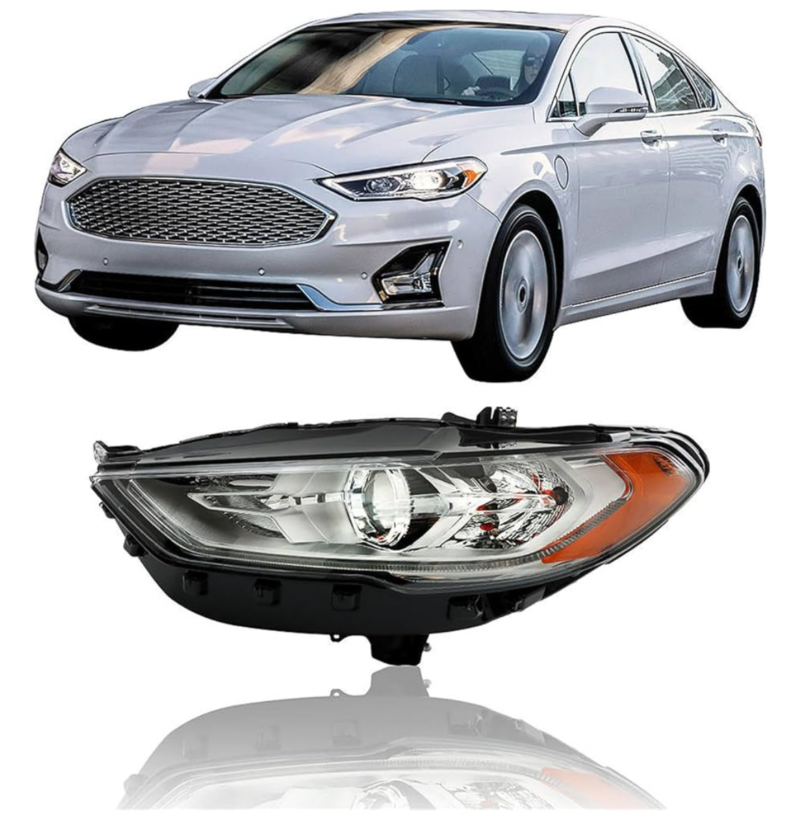 Headlight Set Replacement for Fusion 2017 2018 2019 Halogen Headlight - Image 2