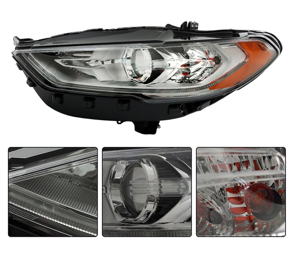 Headlight Set Replacement for Fusion 2017 2018 2019 Halogen Headlight
