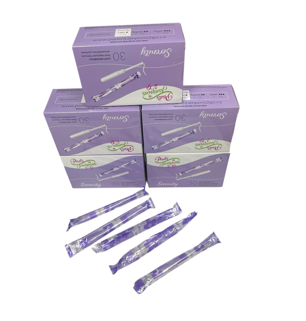 Serenity Light Regular Absorbency Pearl Applicator Tampons