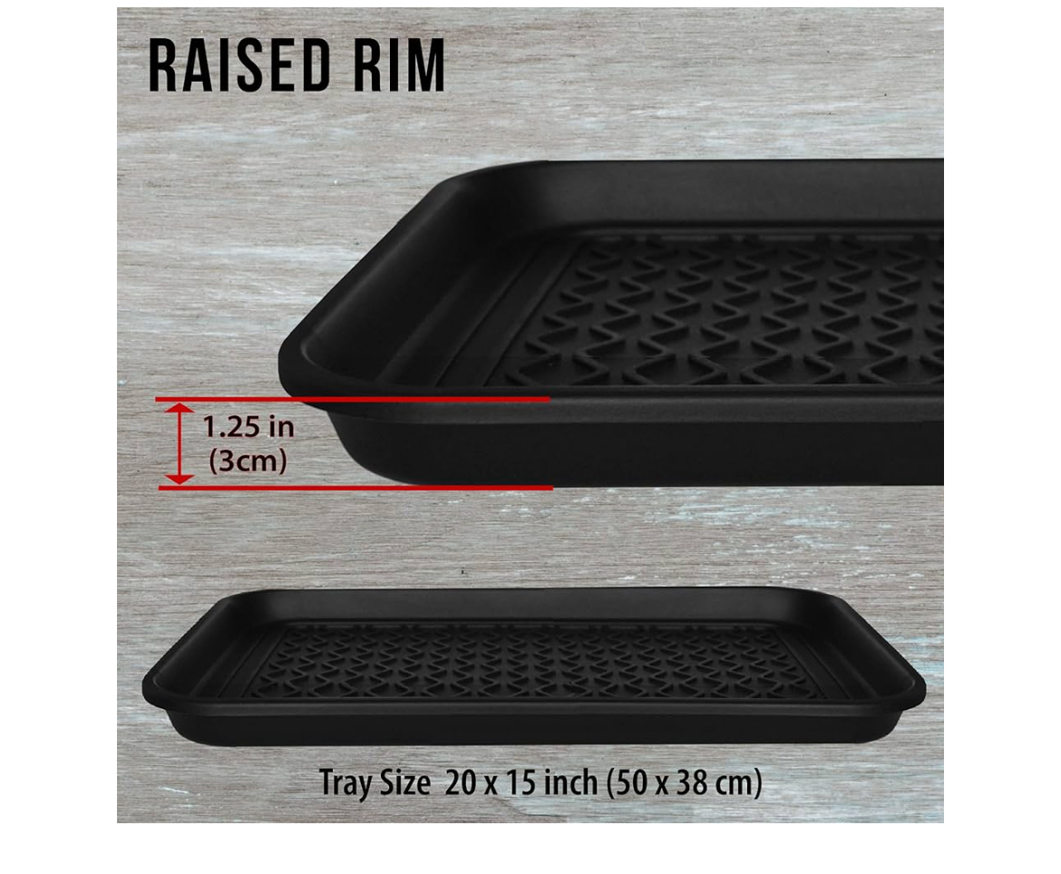 All Purpose Tray - 50 x 38 cm x 3cm - 2 Trays Black - Image 3