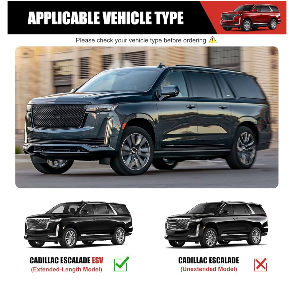Cargo Liners Fit for 2021-2023 Cadillac Escalade ESV 7 Passenger Cargo Mat TPE Trunk Mat Seat Back Covers - Image 3