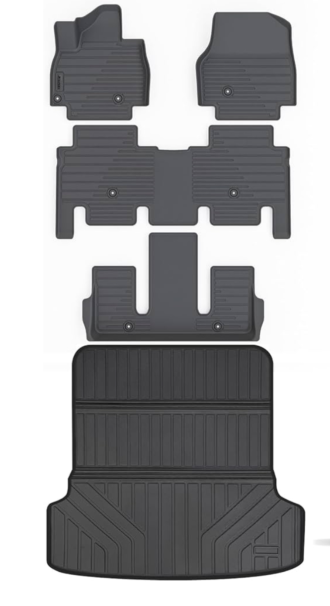 Floor Mats & Large Trunk Mat for 2024 KIA 6 Seaters