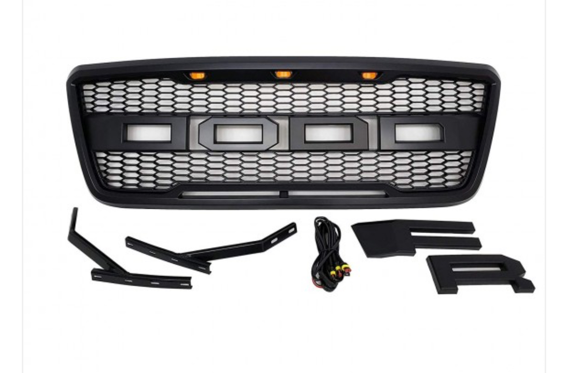 Front Grille with LED Lights, Raptor Style Grille Replacement For 2004 - 2009 Ford F150 - Image 3