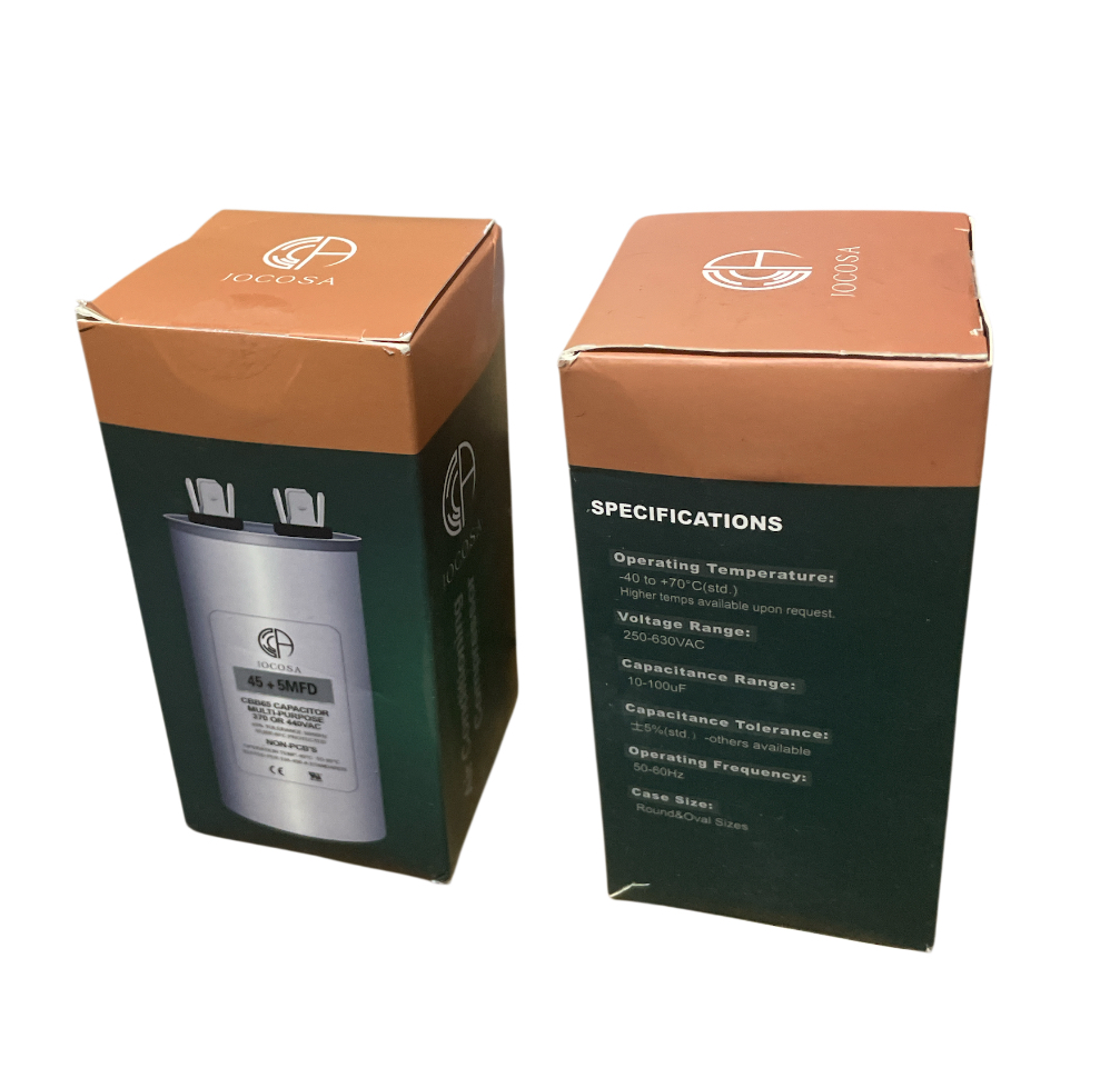 45 + 5MFD CBB65 Dual Run Capacitor, 370V or 440VAC, Multi-Purpose - Image 2
